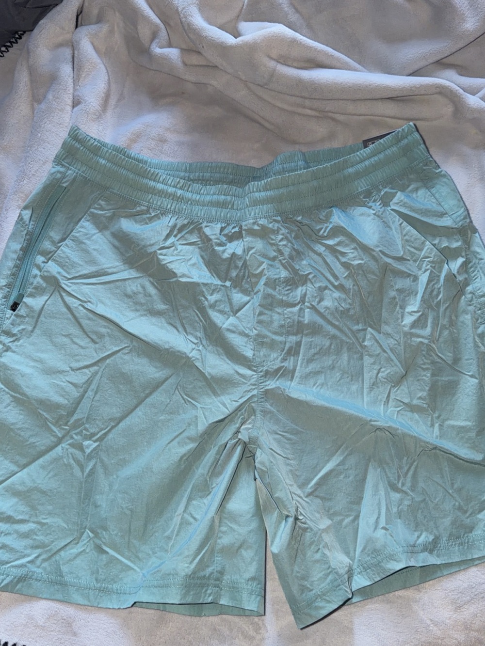 Men's Light Aqua Athletic Shorts with Elastic Waist